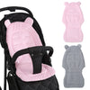 Pink and gray plush double-sided stroller seat cushion for babies