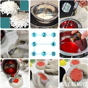 A set of silicone molds used for crafting candle, soap, and resin items.