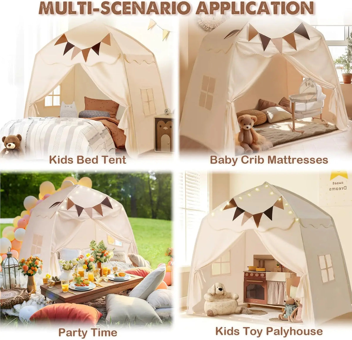 Foldable Kids Play Tent with Dome Design