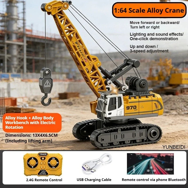 1:64 Scale Remote Control Engineering Vehicle with Lights and Sounds