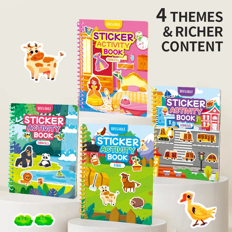 Reusable Jelly Sticker Book for Kids – Multi-Theme Creative Play