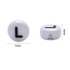 White acrylic letter bead shaped like the letter L for jewelry making