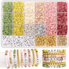 DIY Clay Bead Bracelet Making Kit with Golden Letter Beads