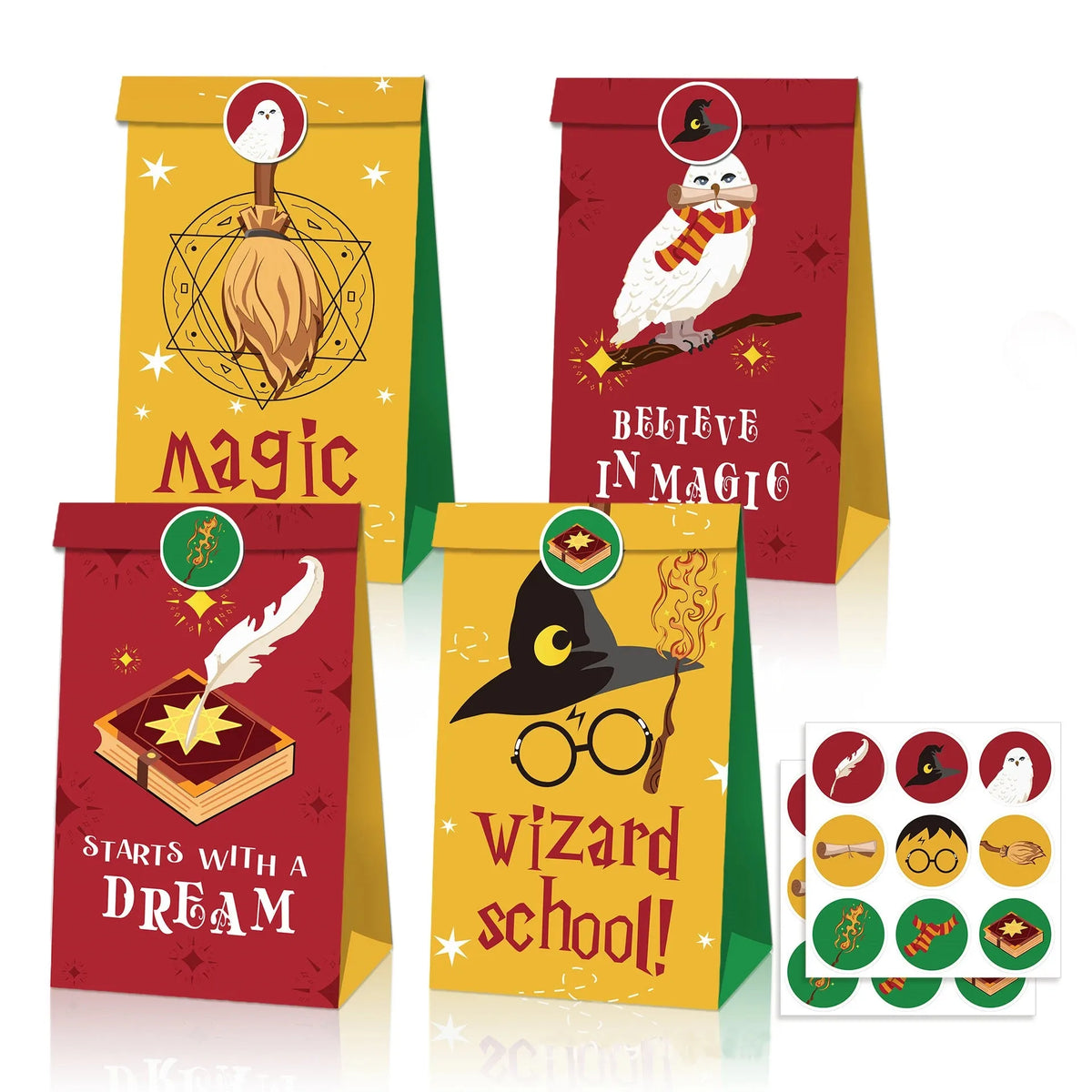 Cartoon Themed Kids Party Decoration Set with Face Stickers, Gift Bags & Slap Bracelets
