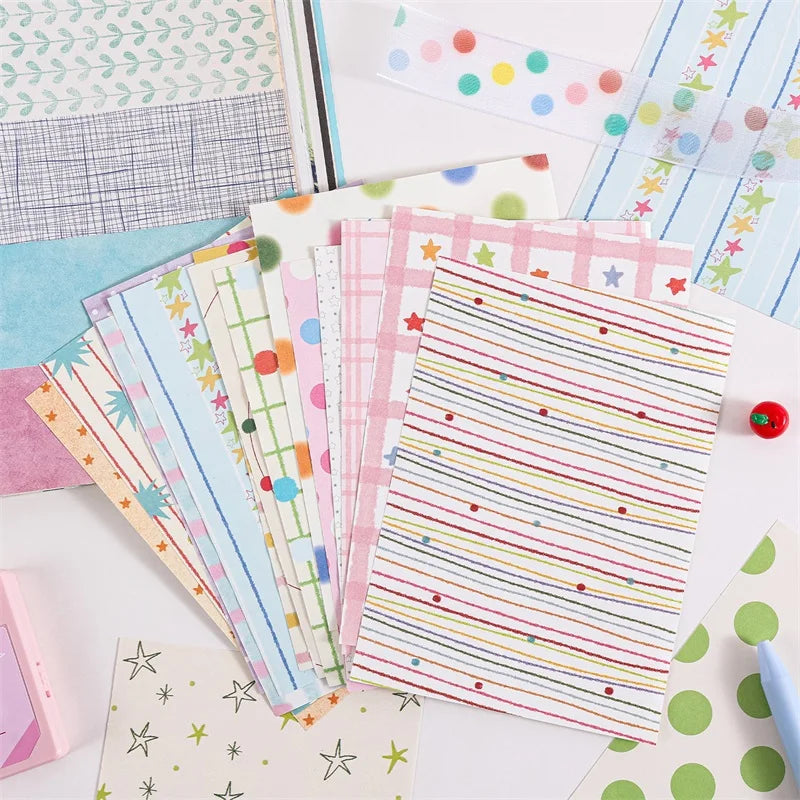 Decorative Wave & Line Memo Paper Pack for Journaling and Scrapbooking