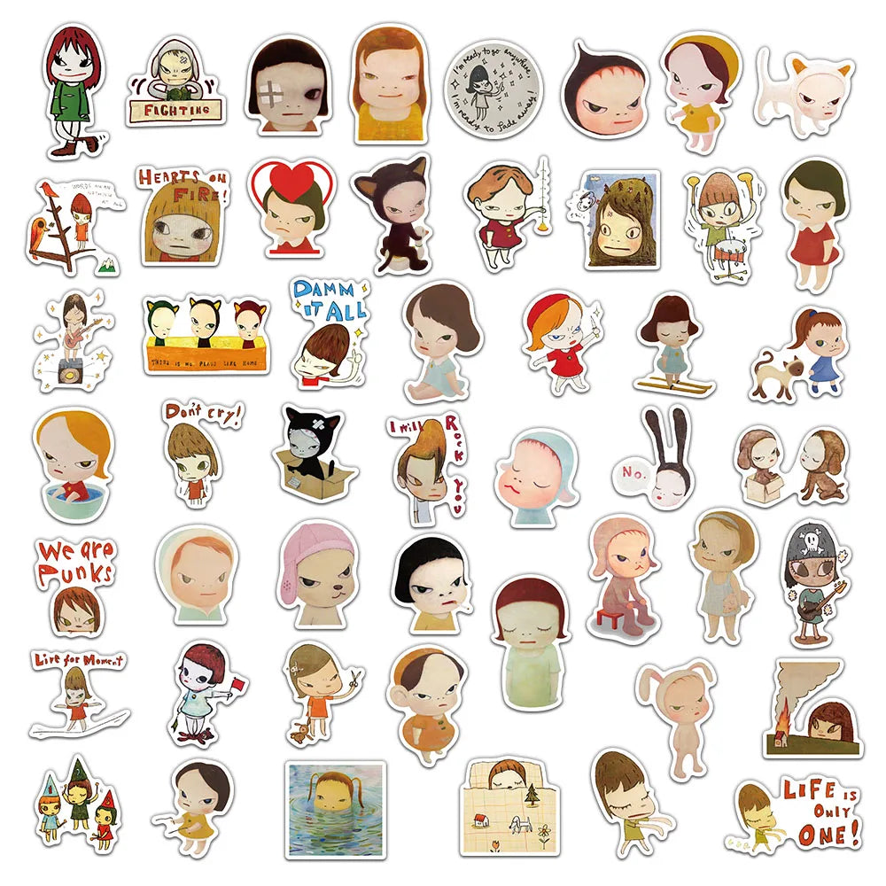 Yoshitomo Nara Inspired Waterproof Sticker Pack