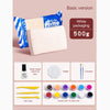 Basic version of air-dry stone plastic clay for sculpting and crafting with white packaging and included tools