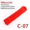 A bundle of 100 red chenille stem craft sticks, measuring 30cm long and 0.6cm wide.
