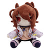 A plush doll of Uma Musume Pretty Derby Agnes Tachyon with brown hair and a white jacket.