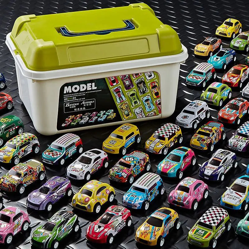 Diecast Pull-Back Car Set - Mini Vehicle Collection for Kids