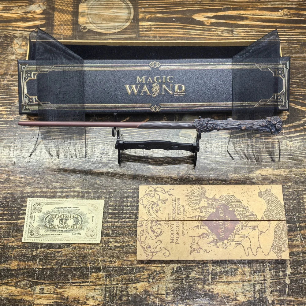 Anime-Inspired Magic Wand with Metal Core and Display Box
