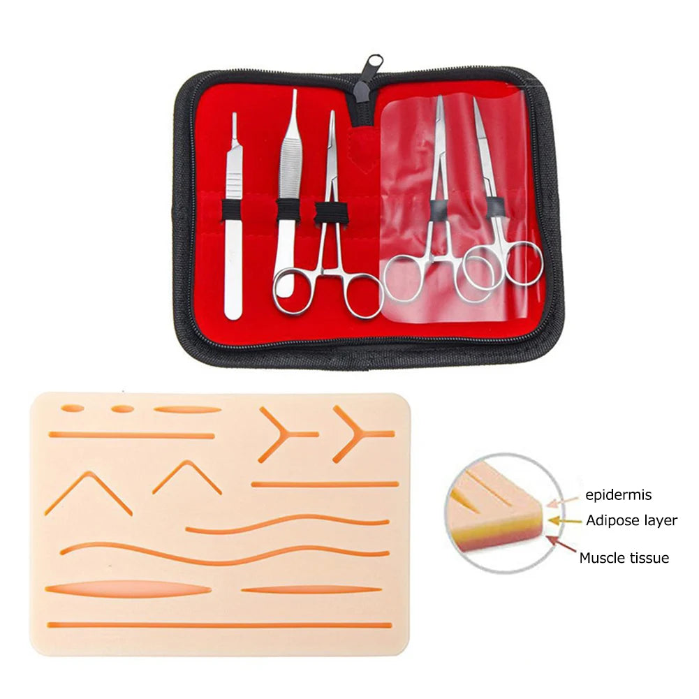 Suture Practice Kit with Reusable Skin Pad for Medical Training