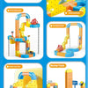 A collection of magnetic anti-gravity train building sets featuring multi-layer, vertical, and hump tracks.