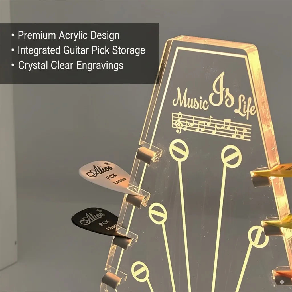 Illuminated Acrylic Guitar Pick Display Stand