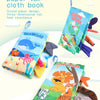 A set of English early education ring paper tail cloth books featuring sea, forest, and flying world animals.