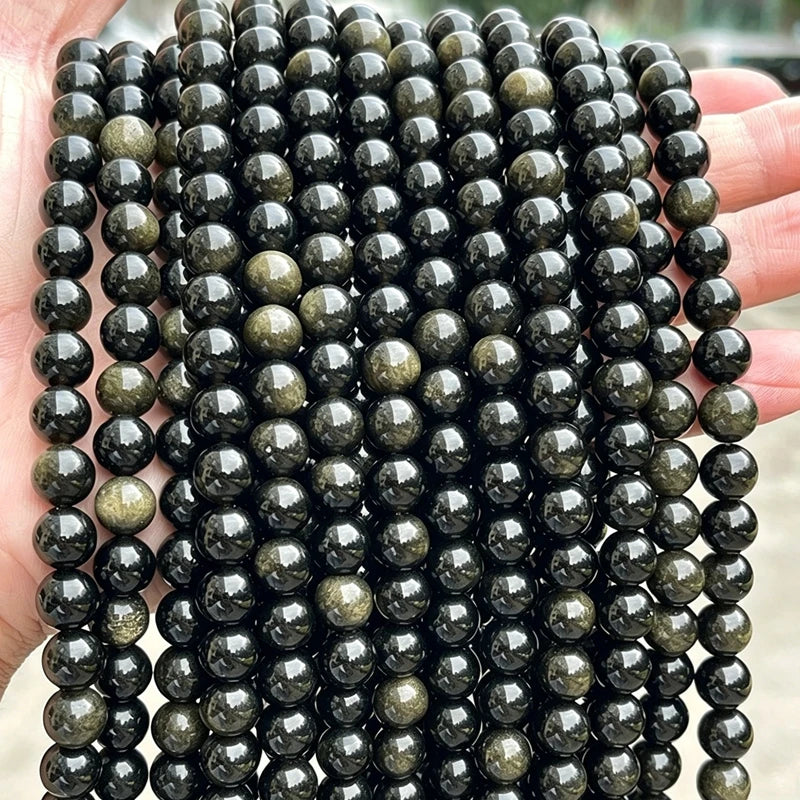 Genuine Tiger Eye Stone Beads for Jewelry Making – Round 8mm, 15" Strand