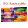 A set of 8 random style Halloween themed squishy stress toys in various colors and designs.