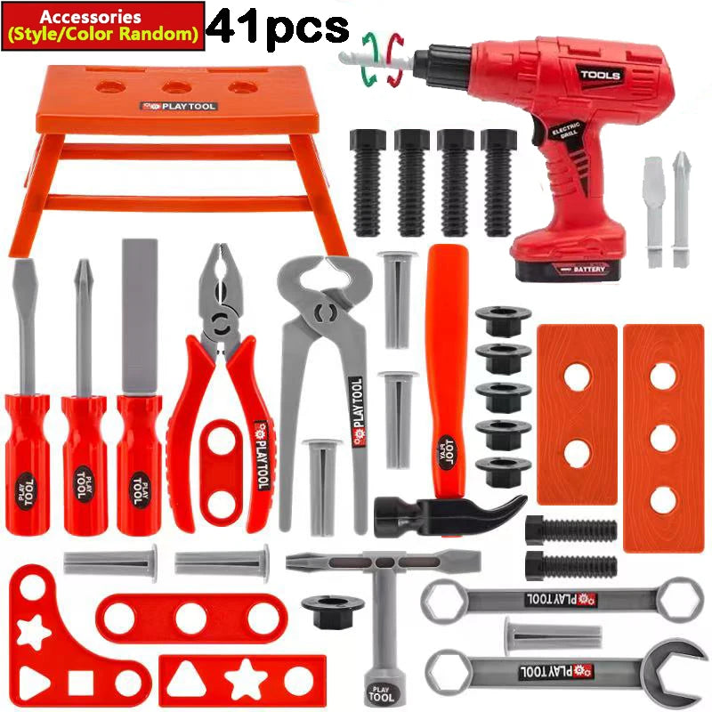 Kids Pretend Play Tool Set with Realistic Repair Accessories