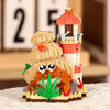 Ocean Animal Building Blocks set featuring a shark, crab, and clownfish figures built from wooden blocks.