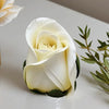 A white rose made of floral silicone mold used for candles, soap, and clay crafts.