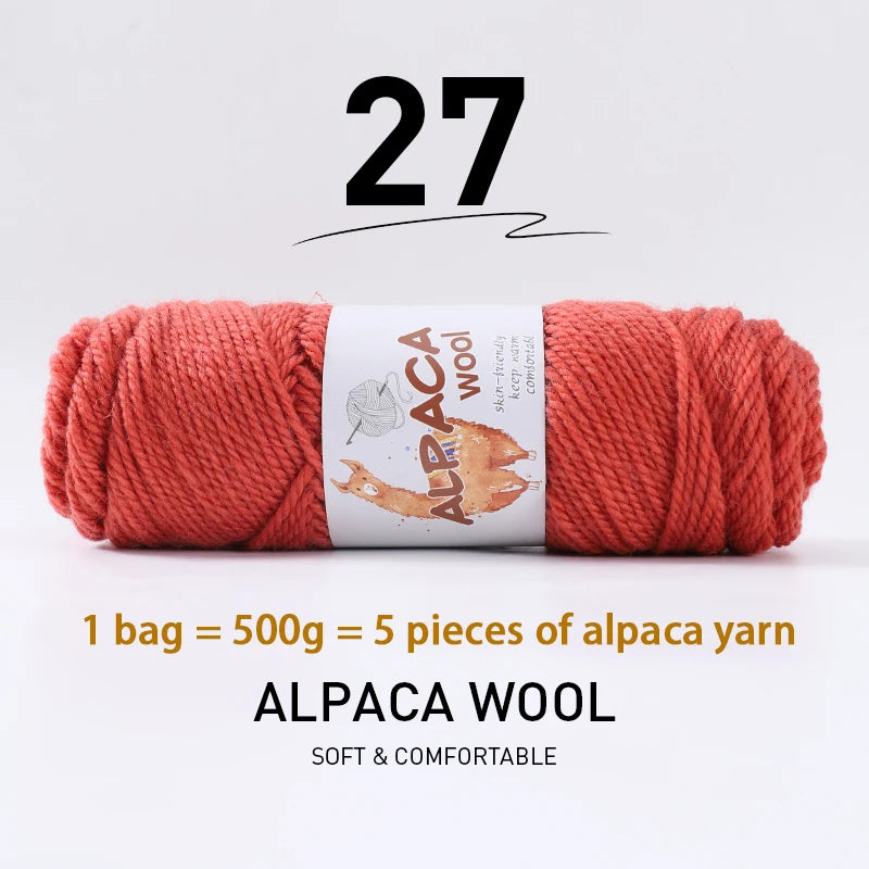 Luxurious Alpaca Wool Blend Yarn — 500g Thick Knitting Yarn