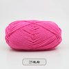 A ball of bright pink pre-dyed milk cotton yarn for knitting and crochet.