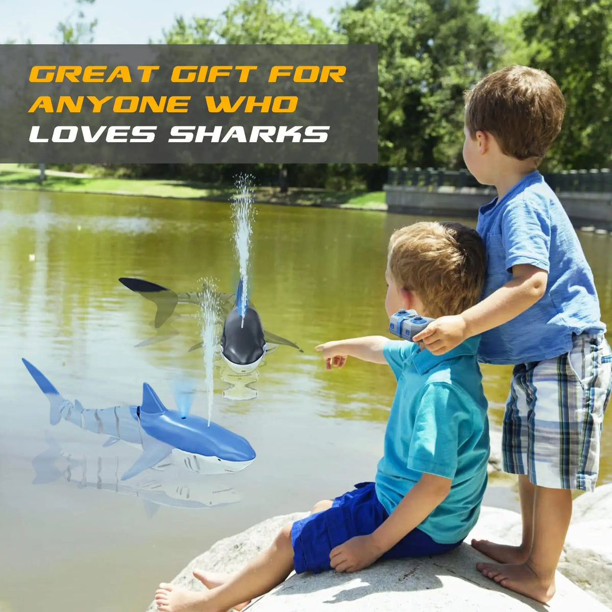 Remote Control Shark Toy with Water Spray