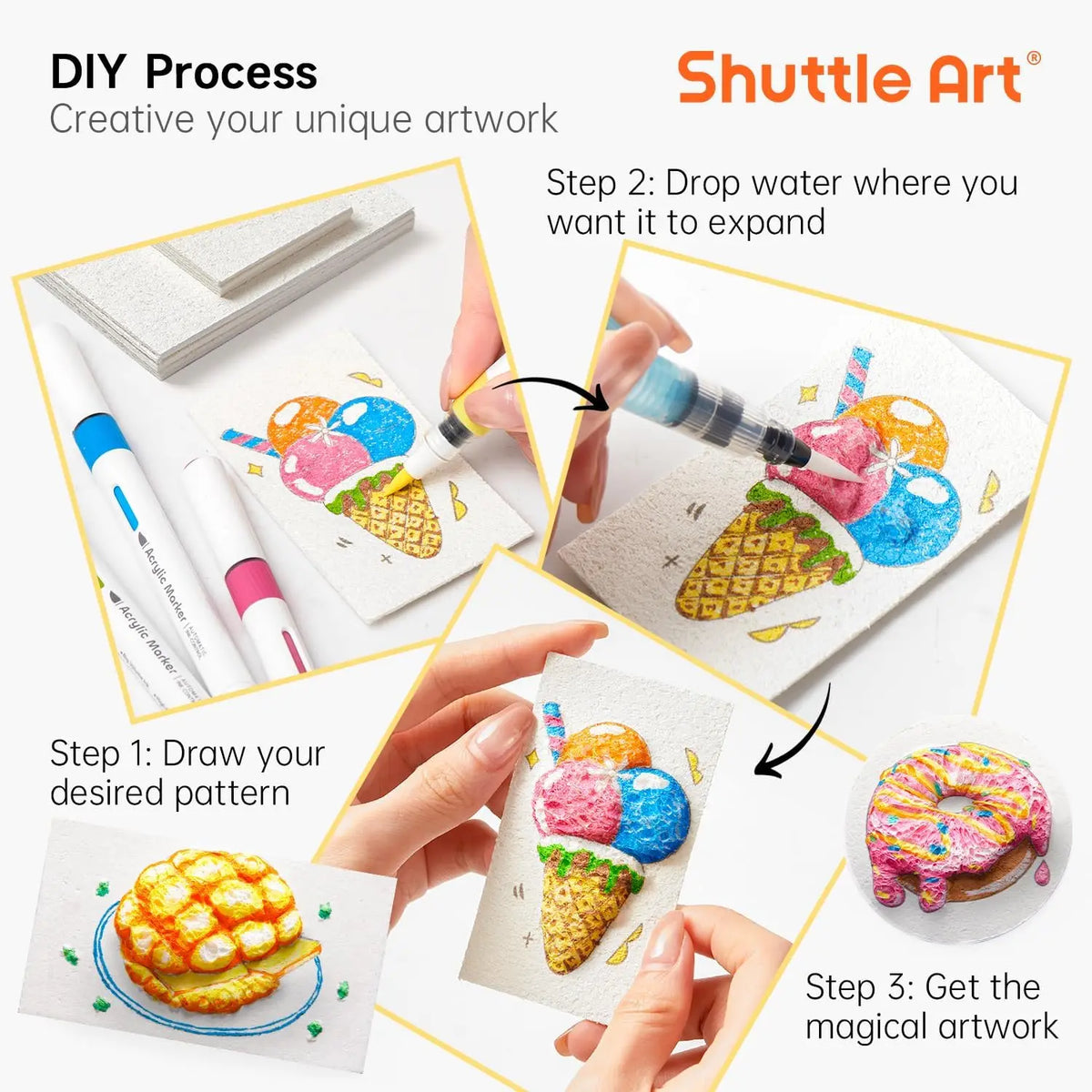 3D Puffy Foam Texture Painting Paper for Kids