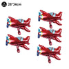 Five red foil balloon airplane models for birthday party decoration