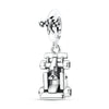 Sterling silver charm bead pendant featuring a car, key, and other charms.