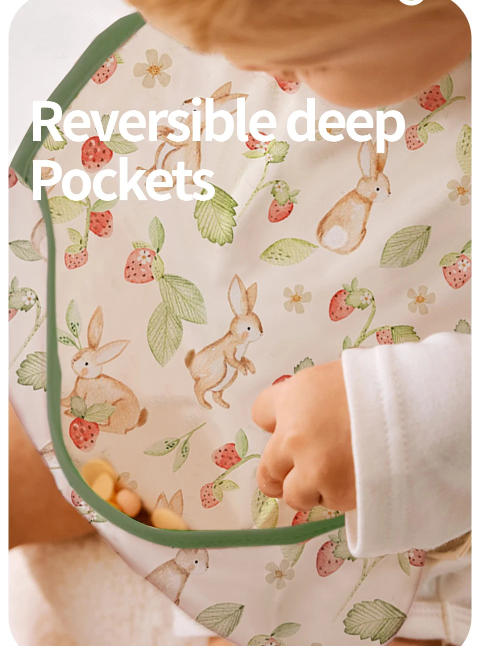 Waterproof Adjustable Baby Bib with Catch Pocket