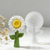 A white silicone mold shaped like a sunflower, used for candle making, resin, or soap.