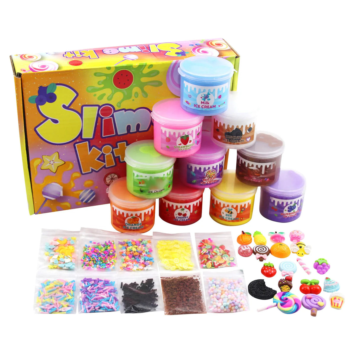 DIY Stretchy Slime Kit with Colorful Charms for Creative Play