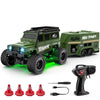 A green 1:64 scale drift RC car model with black tires and accessories.