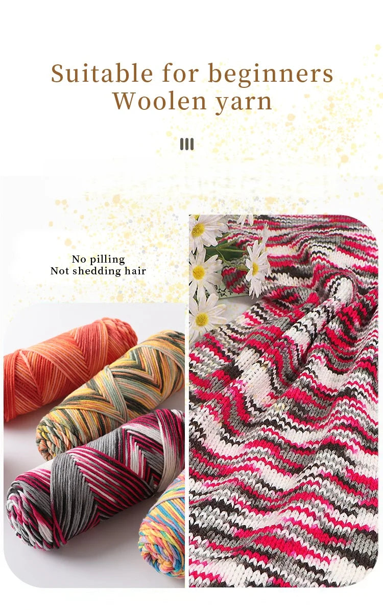 Multicolor Gradient Dyed Acrylic Yarn for Knitting & Crochet