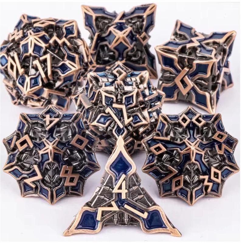 Metal Polyhedral Dice Set for Tabletop RPGs