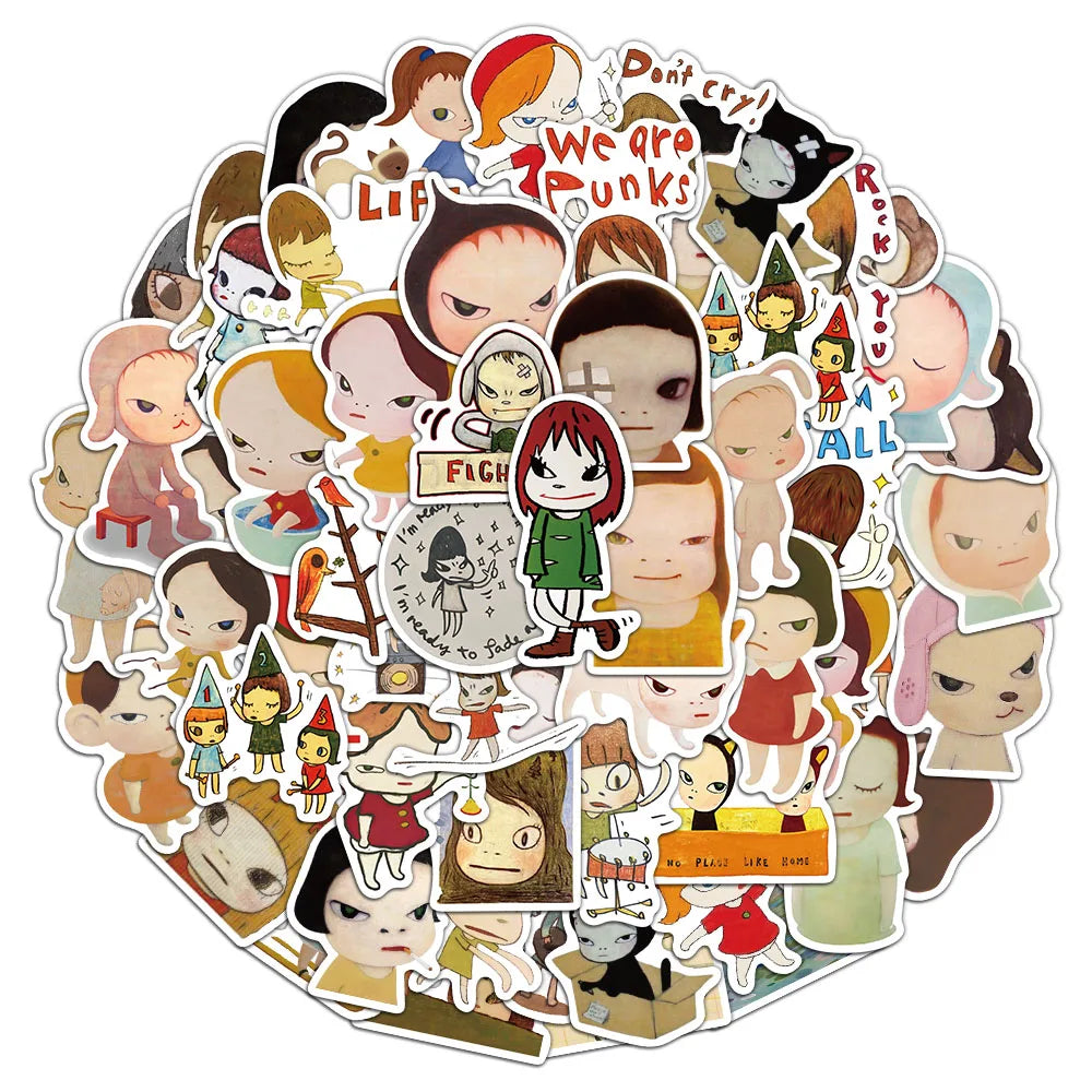 Yoshitomo Nara Inspired Waterproof Sticker Pack
