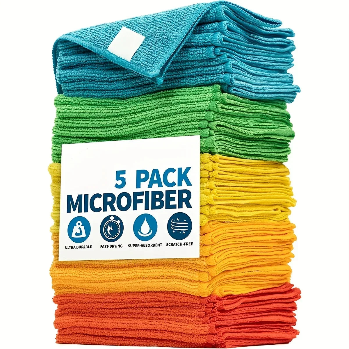 Ultra-Absorbent Microfiber Cleaning Cloths (Multi-Pack)