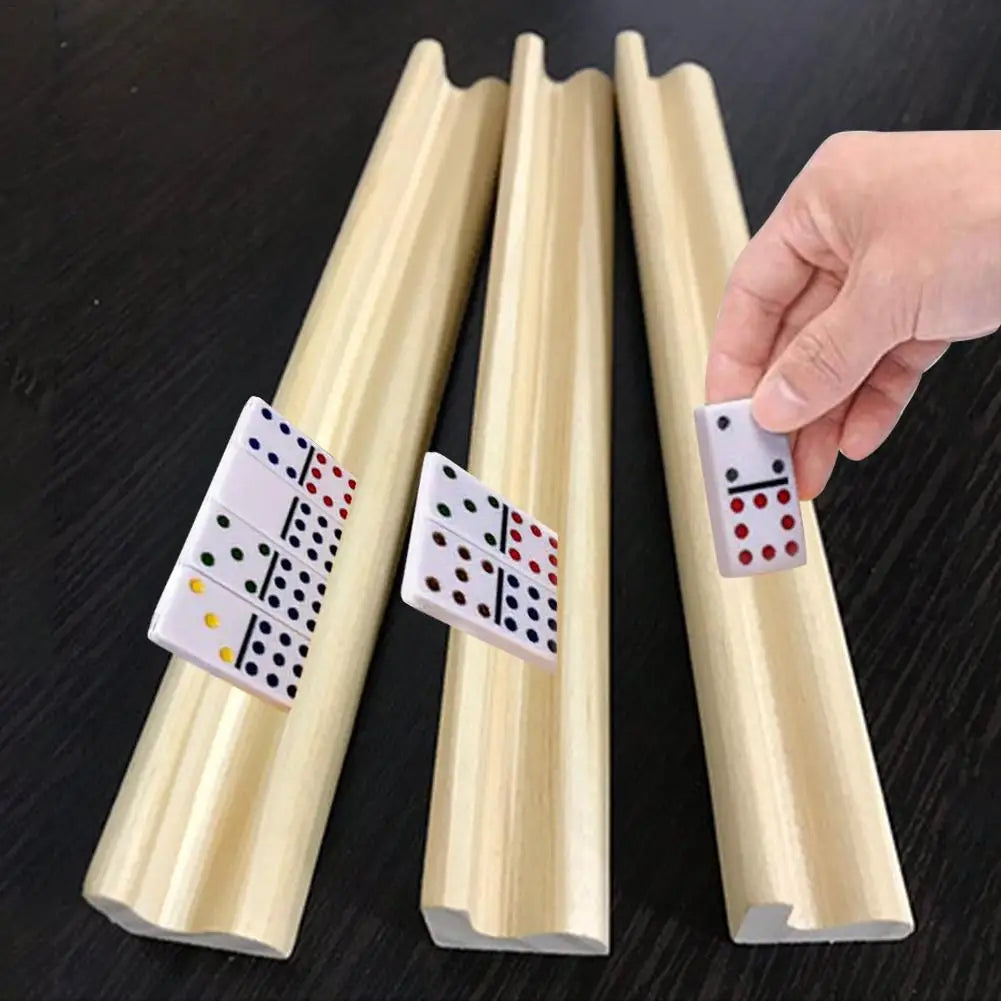 Portable Wooden Domino Trays (Set of 4)
