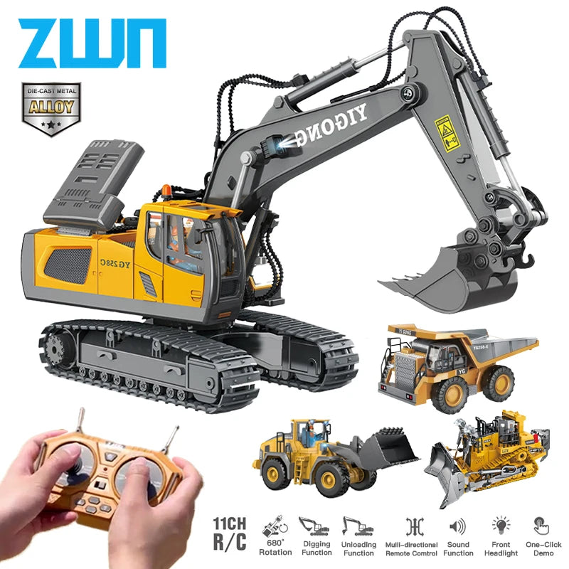 2.4G Remote Control Excavator with Lights and Sound Effects