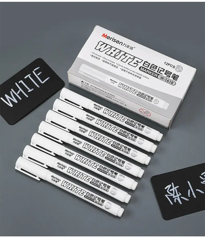 White Oily Marker Pens for DIY Art & Craft Projects