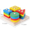 Wooden Shape Sorter & Stacking Toy for Toddlers