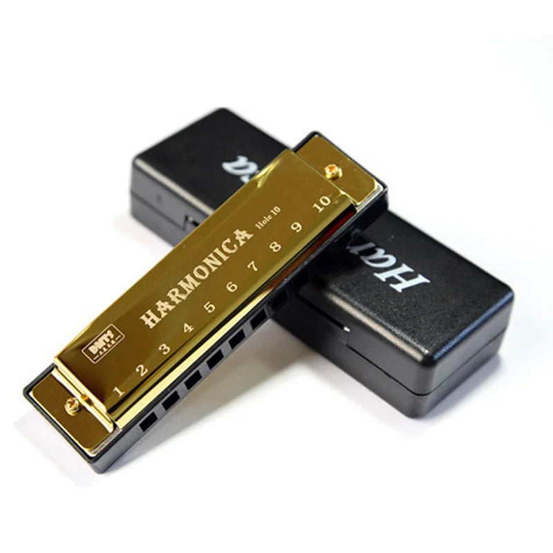 10-Hole Diatonic Harmonica in C with Case