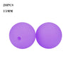 A pair of purple silicone beads, 15mm in size, used for jewelry making.