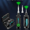 A set of WS-MINI 2.4GHz HD digital audio transmission components including a charging box, transmitter, and receiver.