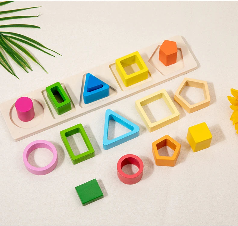 Montessori Wooden Sorting & Stacking Toy for Toddlers