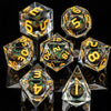 Dragon Eye Resin Dice Set with Liquid Core - 7 Polyhedral Dice for RPG Gaming