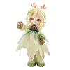 A 1/12 scale Lunar-themed posable doll blind box with light blonde hair and deer antlers wearing a green dress.
