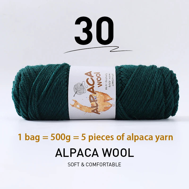 Luxurious Alpaca Wool Blend Yarn — 500g Thick Knitting Yarn