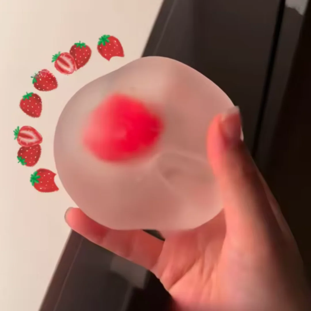 Strawberry Mochi Squishy Toy – Soft Sensory Fidget for Stress Relief